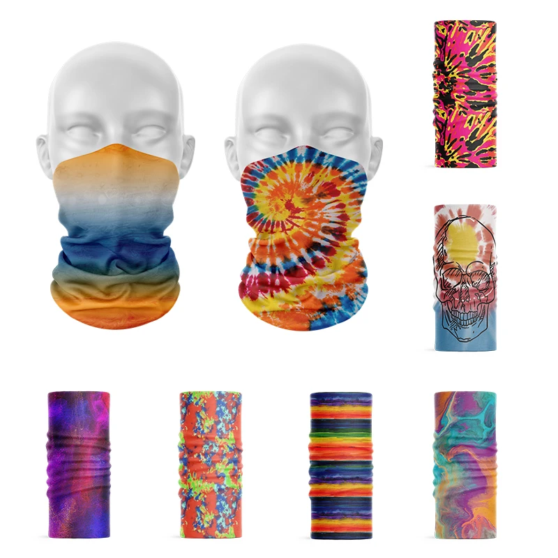 Fashion 3D Rainbow Color Bandana Women Headscarf Skull Headband Unisex Headwear Sports Cycling Face Dustproof Hair Accessories