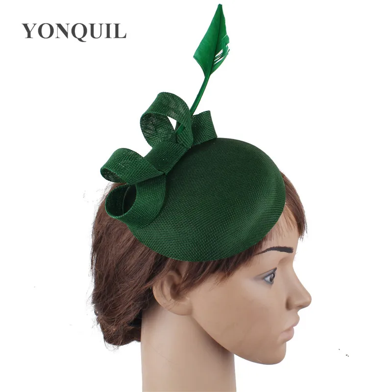 Imitasi Sinamay Pernikahan Wanita Fascinator Topi Rambut Klip Pengantin Elegan Headpiece dengan Rambut Klip Formal Menikah Topi Wanita Pesta Cap