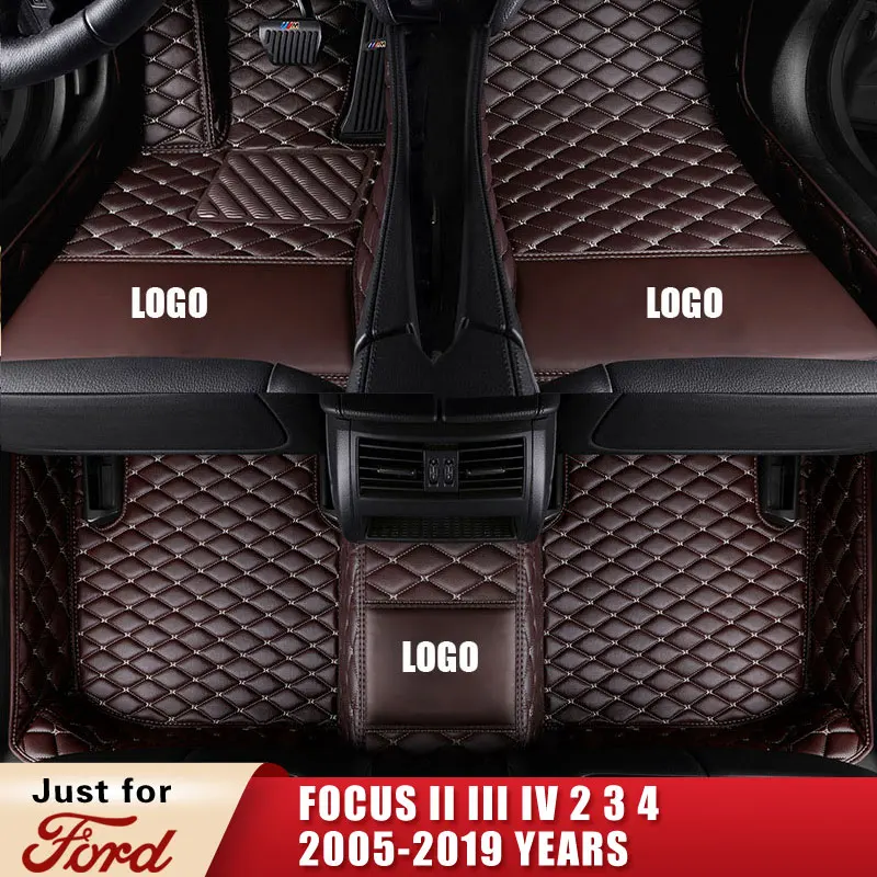 

Car Floor Mats for Ford FOCUS II III IV 2 3 4 2005-2019 Years Focus Sedan Saloon Turnier Convertible Custom Leather Accessories