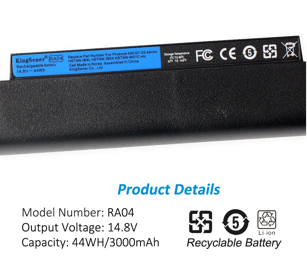 KingSener RA04 RA04XL Laptop Battery for HP Probook 430 G1 430 G2 HSTNN-C84C HSTNN-IB4L HSTNN-IB5X H6L28ET H6L28AA HSTNN-W01C