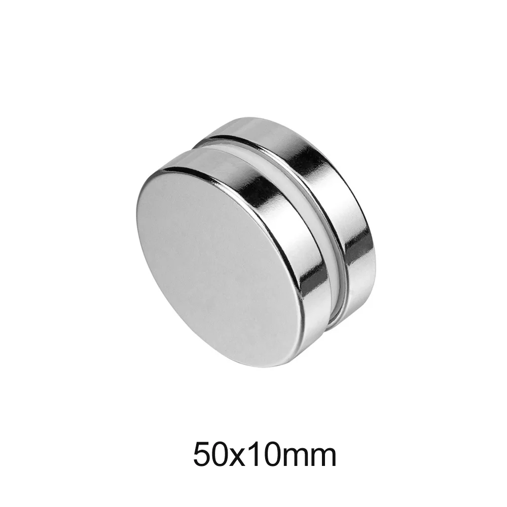 

1/2PCS 50x10 mm Disc Super Powerful Strong Magnetic Magnet N35 Permanent Neodymium Magnets 50x10mm Big Round Magnet 50*10 mm