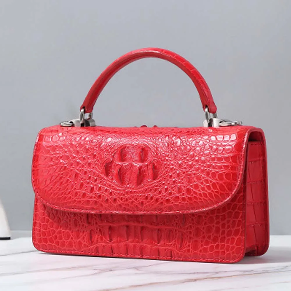 linshe crocodile skin  Female bag  Small square bag new bag  genuine crocodile leather women handbag women flap