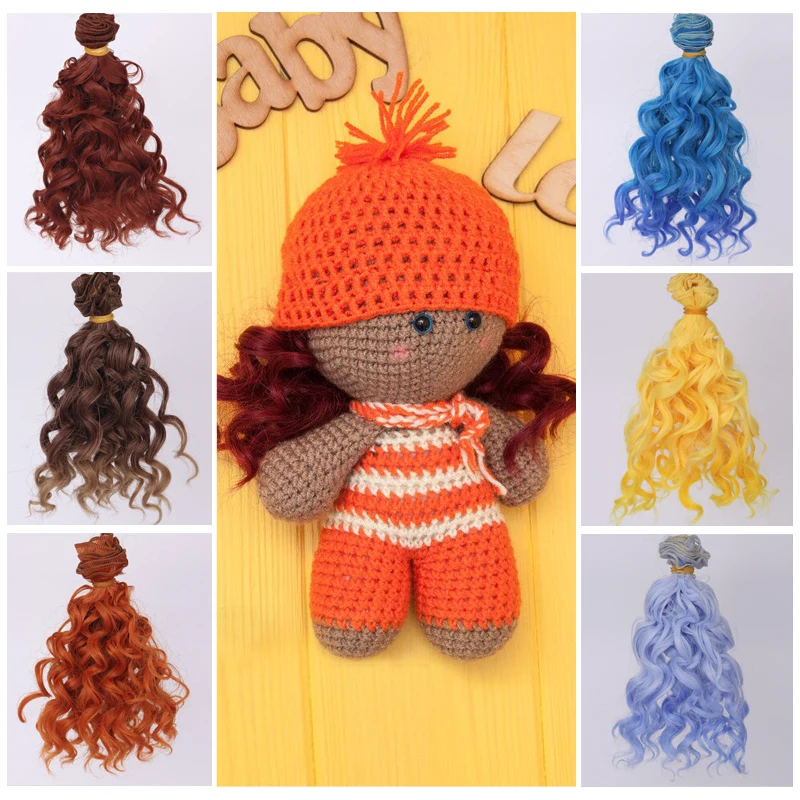 15*100cm doll tresses Screw Curly Hair Extensions for All Dolls DIY Hair Wigs Heat Resistant Fiber Hair Wefts Accessories toys