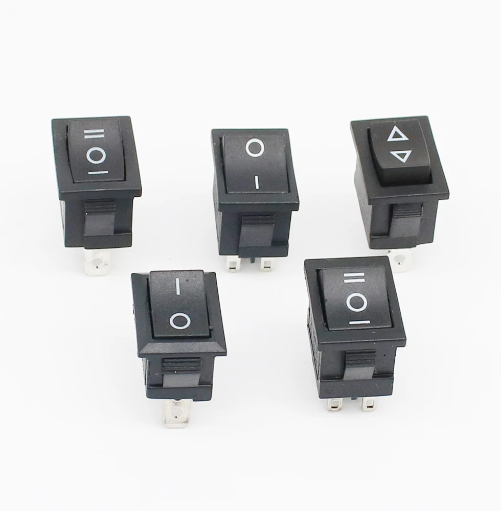 1pcs 2 position rocker switch 3 pins/6 pins on off / on offon snap switch KCD1 black