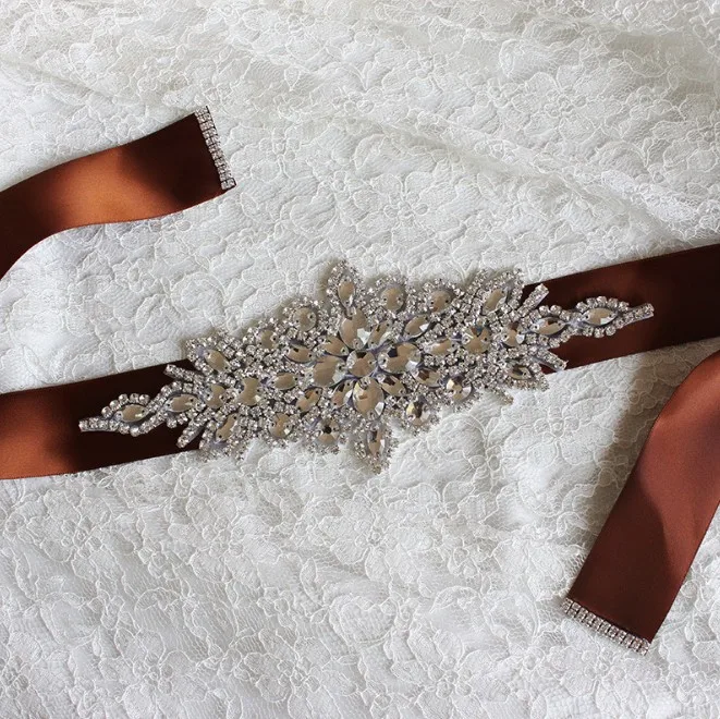 Vrouwen Bruiloft Prom Decoratie Brede Sash Rhinestone Satijnen Lint Bruids Riem Party Bruid Bruidsmeisje Jurk Cumberbanden Tailleband