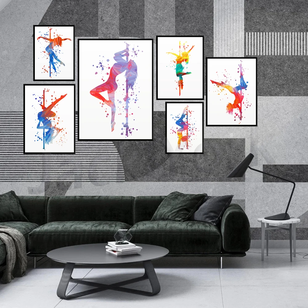 Pole dancer print, Pole woman art, Dance studio art print, Pole dancing gift, Dance sport art, Printable dance girl