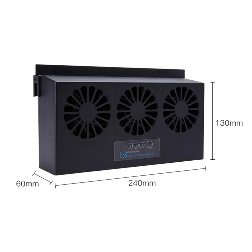 2 Colors 6th Generation Dual-mode Power Supply Car Solar Powered USB Exhaust Fan Auto Ventilation Fan Car Gills Cooler