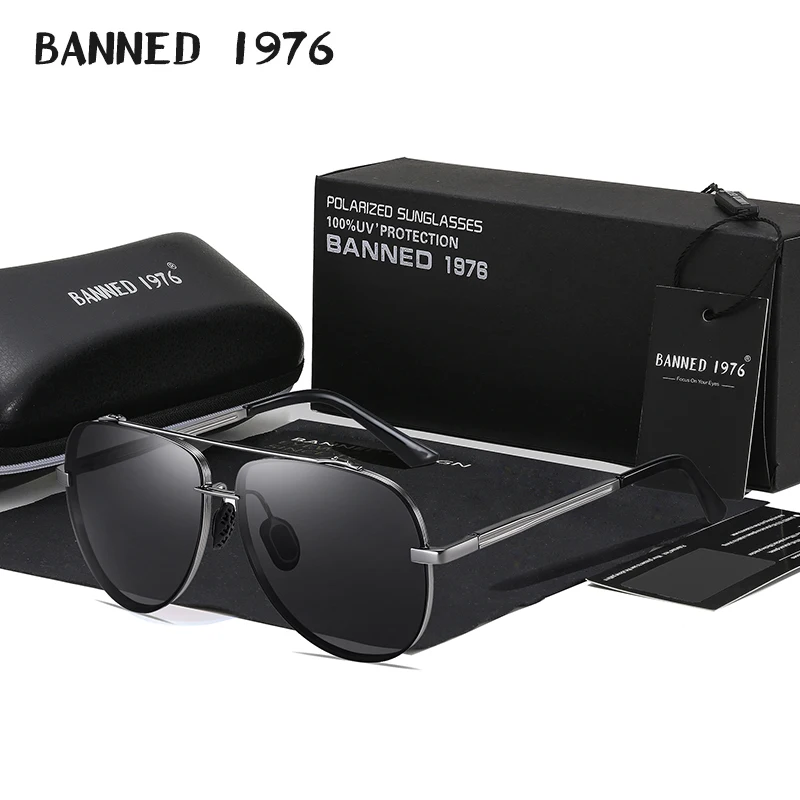 Hd Gepolariseerde Grote Mannen Shades Metalen Frame Luchtvaart Mannelijke Zonnebril Designer Mannen Oculos Hoge Kwaliteit Óculos Vintage Zonnebril