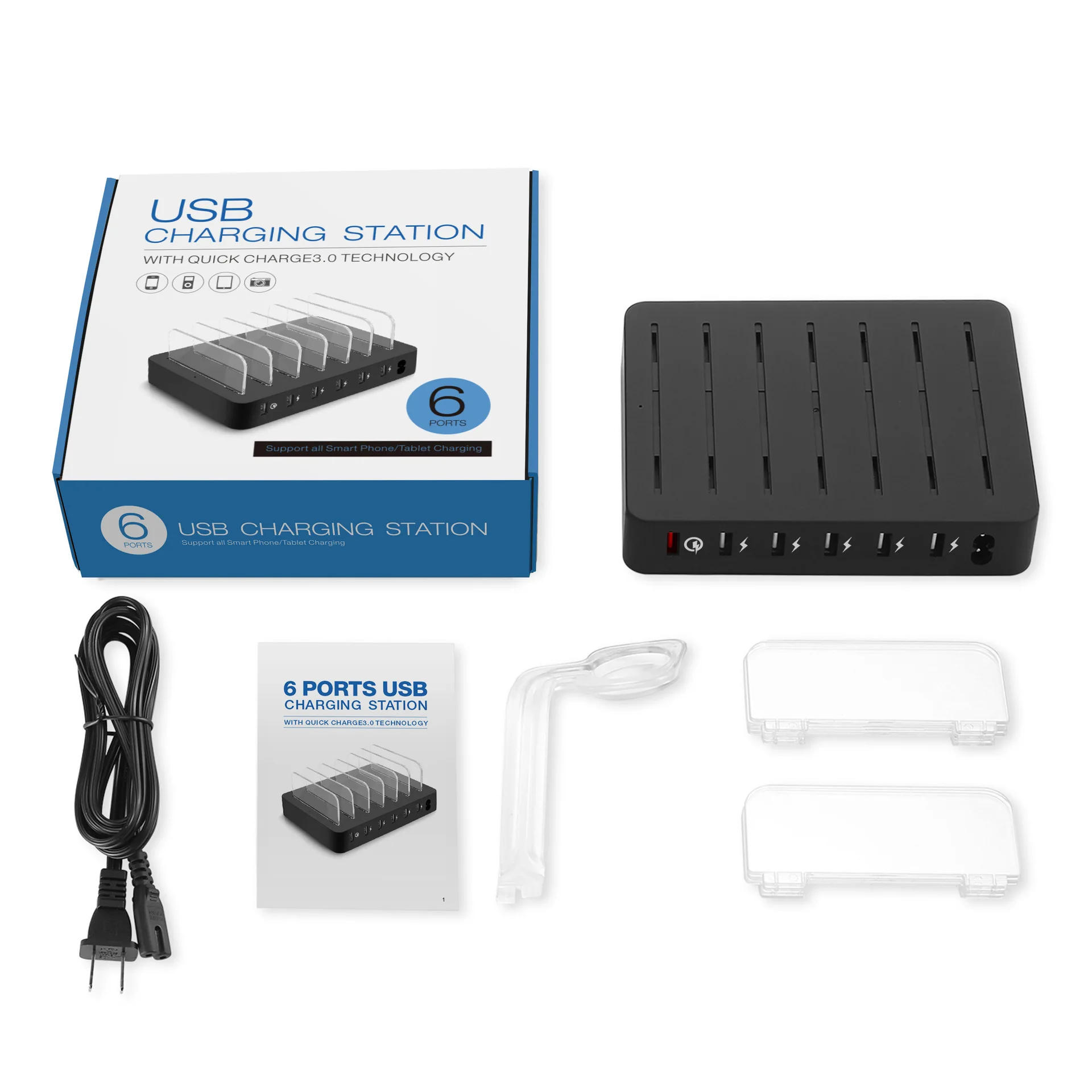 USB Charger Hub 8พอร์ต QC 3.0 Fast Charging สำหรับ Iphone 11 12 Pro MAX Samsung S10 iPad Carregador dock Station US UK Plug