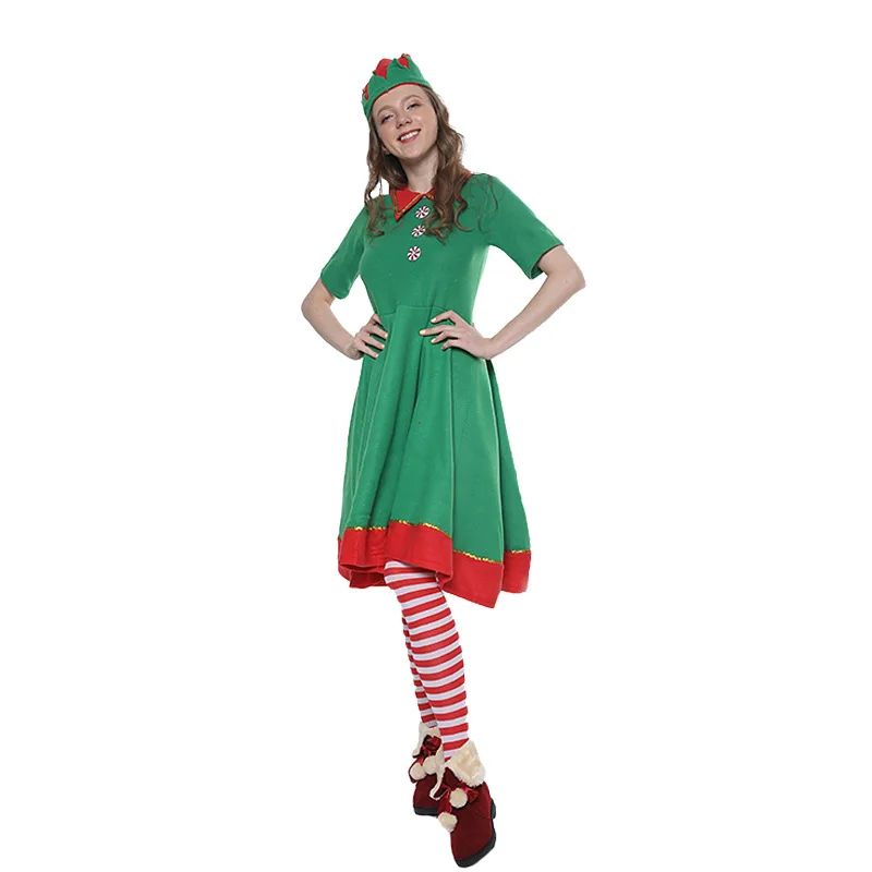 Kerst Stage Performance Vrouwelijke Viering Christmas Party Holiday Gift Party Thuis Party Pak Vrouwelijke Elf Stage Kostuum Pak