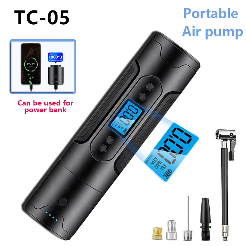 Mini Portable Car Electrical Air Pump Wireless Tire Inflator Pump for Car Motorcycle Bicycle Ball Swimming ring Inflatable Pump