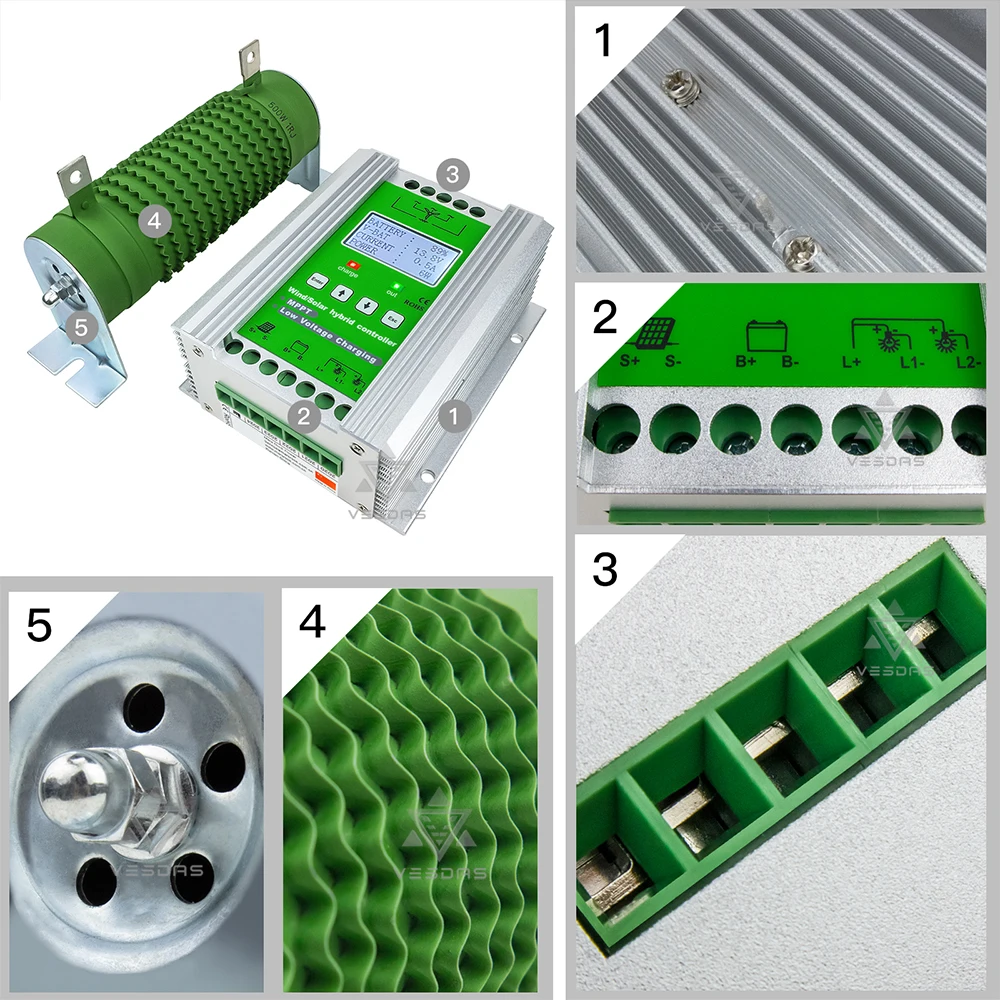 12V 24V 1400W MPPT Hybrid Wind Solar Charge Discharge Controller 10A 20A 30A Lead-acid Battery Regular For Wind Turbine PV