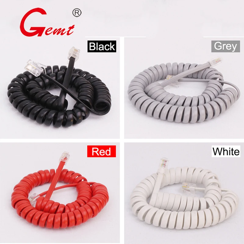 RJ9-four core Telephone cord pure Copper cable extend 2m Anti-Tangle Telephone Cable Untangler 360 Degree Rotating Swivel cable