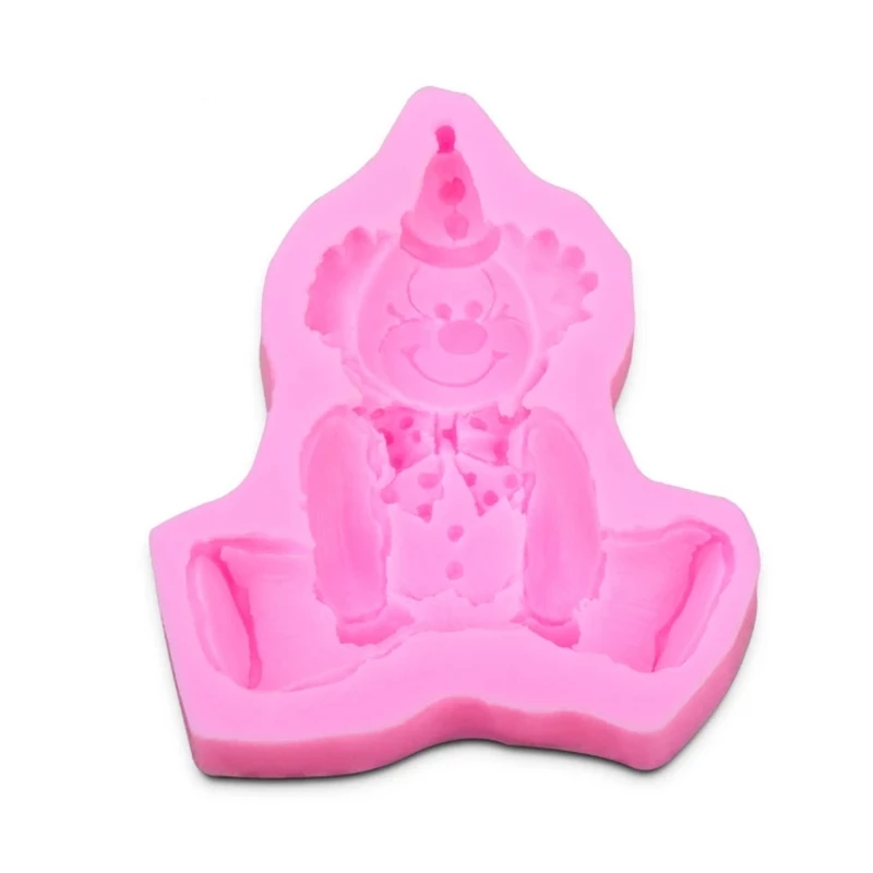 3D Silicone Clown Shaped Baking Mold Fondant Cake Tool Chocolate Candy Cookies Pastry Soap Moulds D037