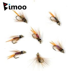 Bimoo 12pcs 12# Brass Bead Head Prince Nymph Trout Fishing Flies Fast Sinking Nymph Fly