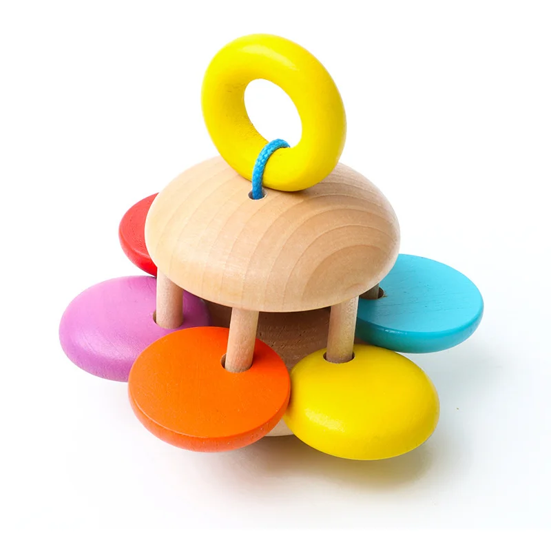 2022มือเด็ก Montessori Rattle ไม้ Rattle Hand Bell Orff เครื่องดนตรีปัญญาการเรียนรู้ของเล่นของเล่นเพื่อการศึกษาของขวัญ