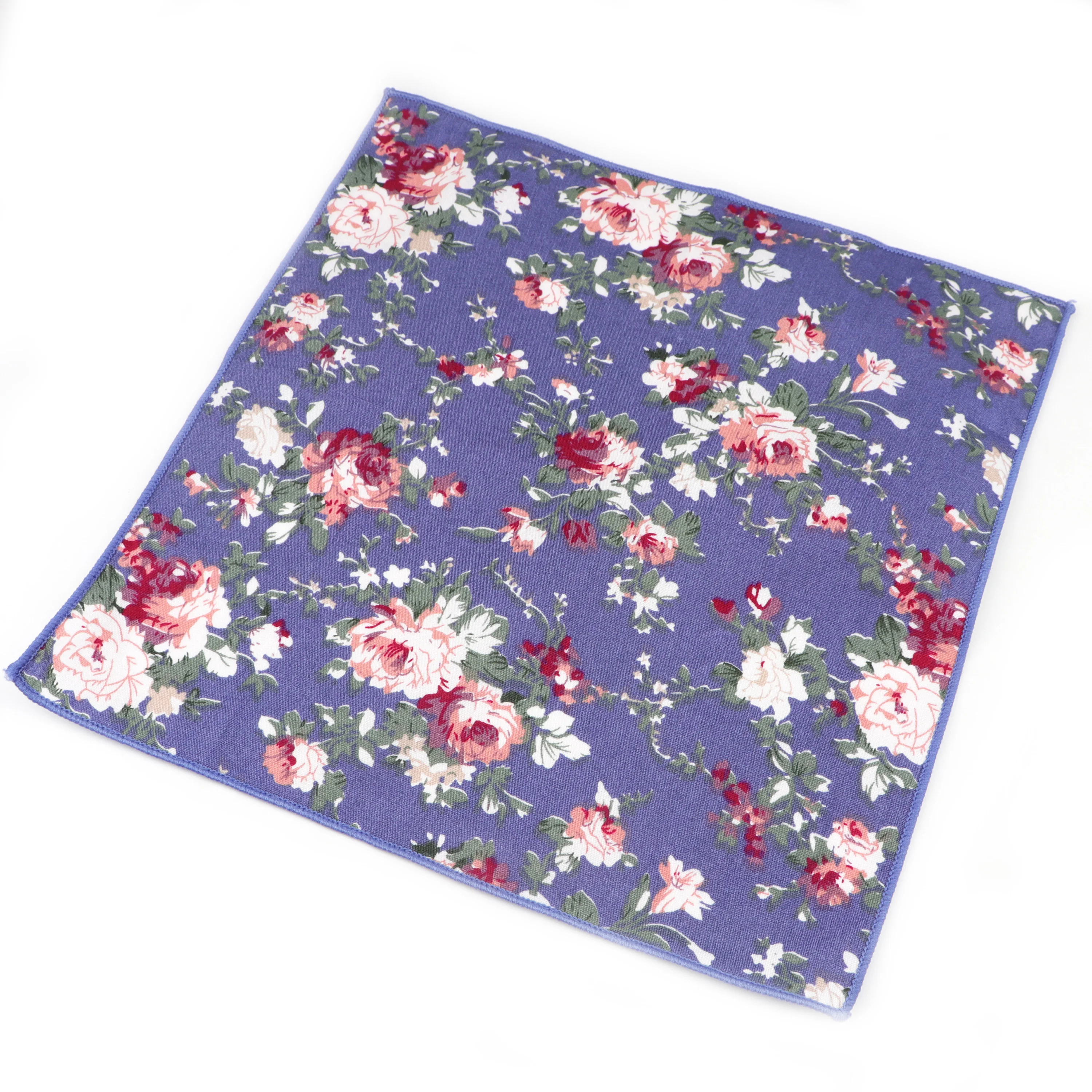 Pañuelos de algodón con estampado Floral para hombre, pañuelos de algodón con estampado de flores coloridas, toalla informal para el pecho, 22x22CM