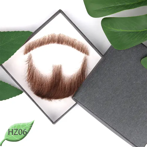 XIYUE synthetic Lace Beard Fake Moustache For Men Mustache Hand Made By Real Hair Cosplay Synthetic Lace Invisible Beards - Image 10