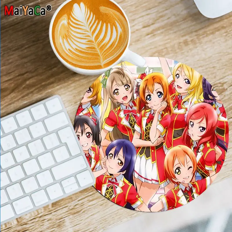 Maiyaca New Design Love Live! Sunshine!! Anime Computer Gaming round Mousemats gaming Mousepad Rug For PC Laptop Notebook