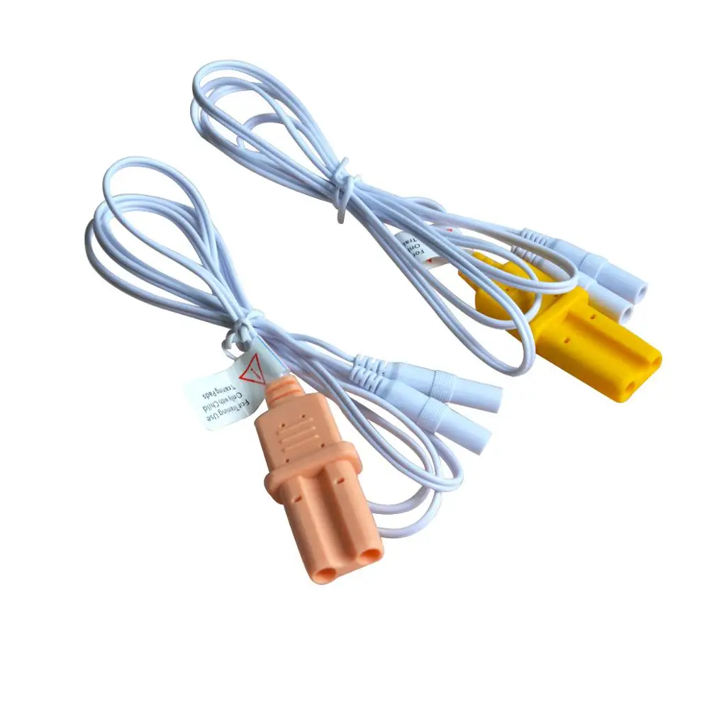 2pcs Electrode Cable Wire For XFT 120C+ AED Trainer Connect AED Trainer & AED Patches Pink Orange