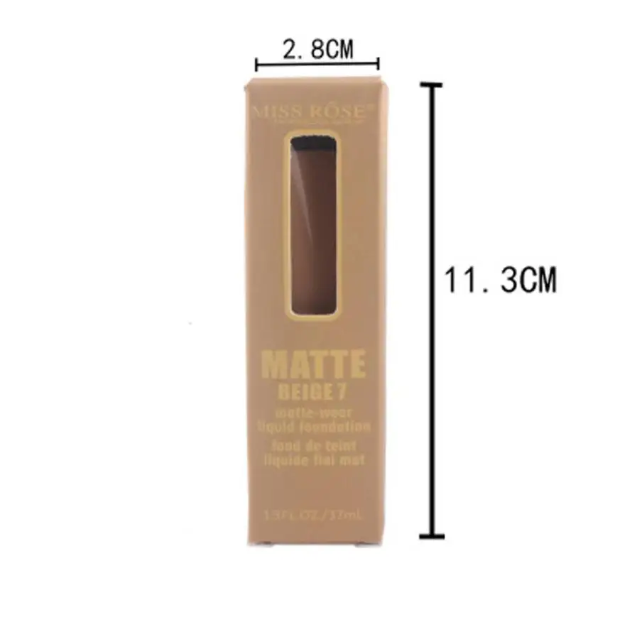 MISS ROSE 37ml Matte Liquid Foundation Cream Soft Matte Long Wear Oil Control Concealer Fashion Basic Makeup Beauty Profissional images - 6