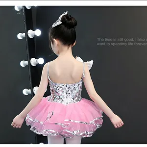 Moderne Tanzkostüme mit Pailletten für Mädchen, Top -Jazz, Kleid als Silber, Weiß, Gelb, Pink 12 Hauptverkäufe von Branco Branco - №6