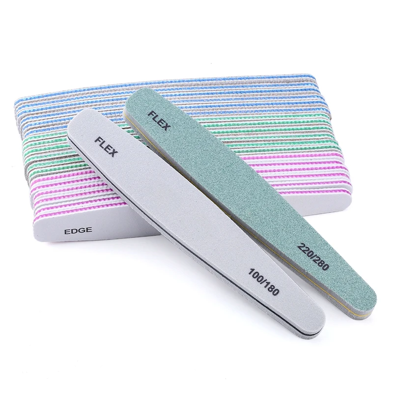 6 Pcs/lot Sandpaper Nail File 100/180 Double Side Sanding Buffer Block Nailfile Gel Nail Files Grinding Polishing Manicure Tools