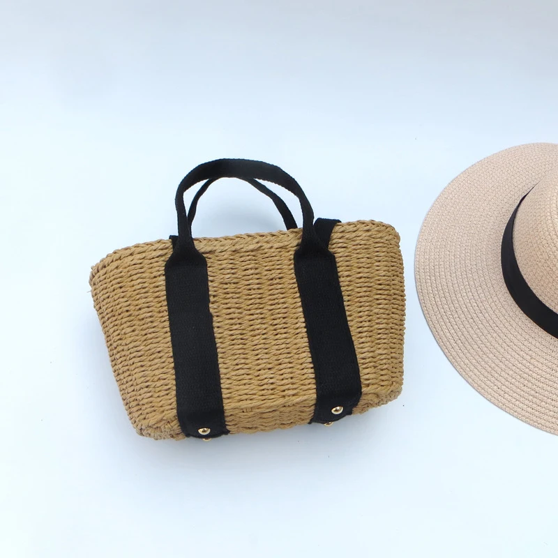 TOBO, bandolera de viaje para vacaciones, bolso tejido, bolso de paja con bolsillos, bolsos de paja hechos a mano para playa, bolsos de mujer, bolsos cruzados de diseñador