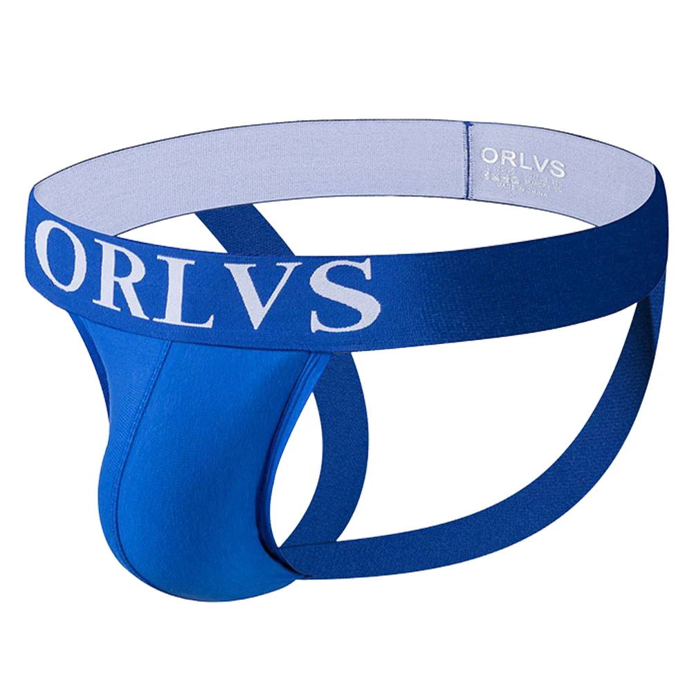 ORLVS Men\'s Underwear Men Sexy Briefs Jockstrap Pouch Cuecas Man Cotton Panties Thongs Mesh Underpants Gay Slip Homme Srting