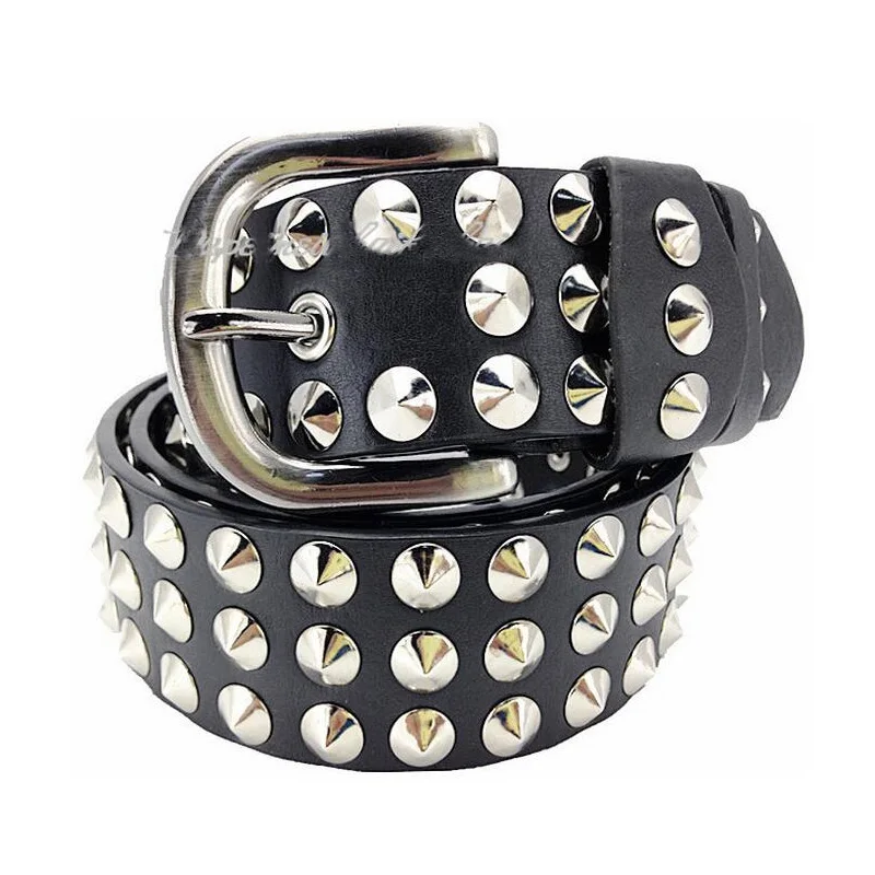 Idopy Designer Punk Belts For Women Men Fashion Rivets Male Belt PU Leather Hip Hop Studded Costume Party Strap Women