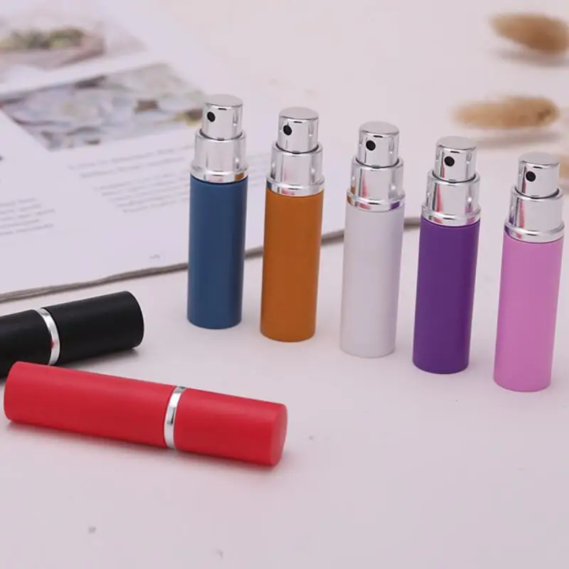 5ml 7color Empty Spray Perfume Bottle Aluminium Anodized Compact Spray Perfume Atomiser Fragrance Glass Scent-bottle LX3155