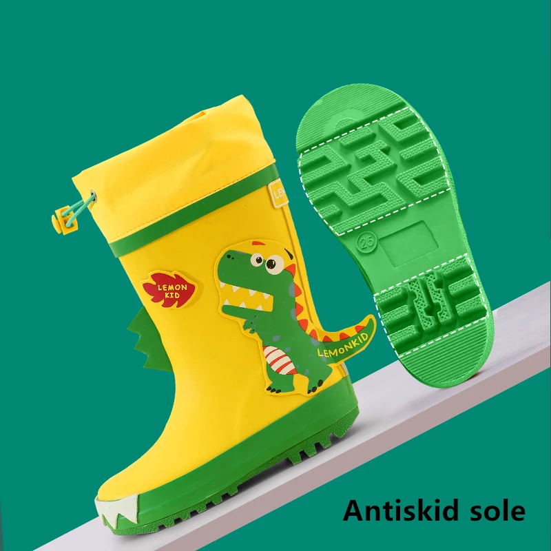 Dzieci chłopcy dziewczęta Rainboots wodoodporne dziecięce buty maluch kalosze s naturalne kalosze dziecięce buty do wody Cartoon kalosze