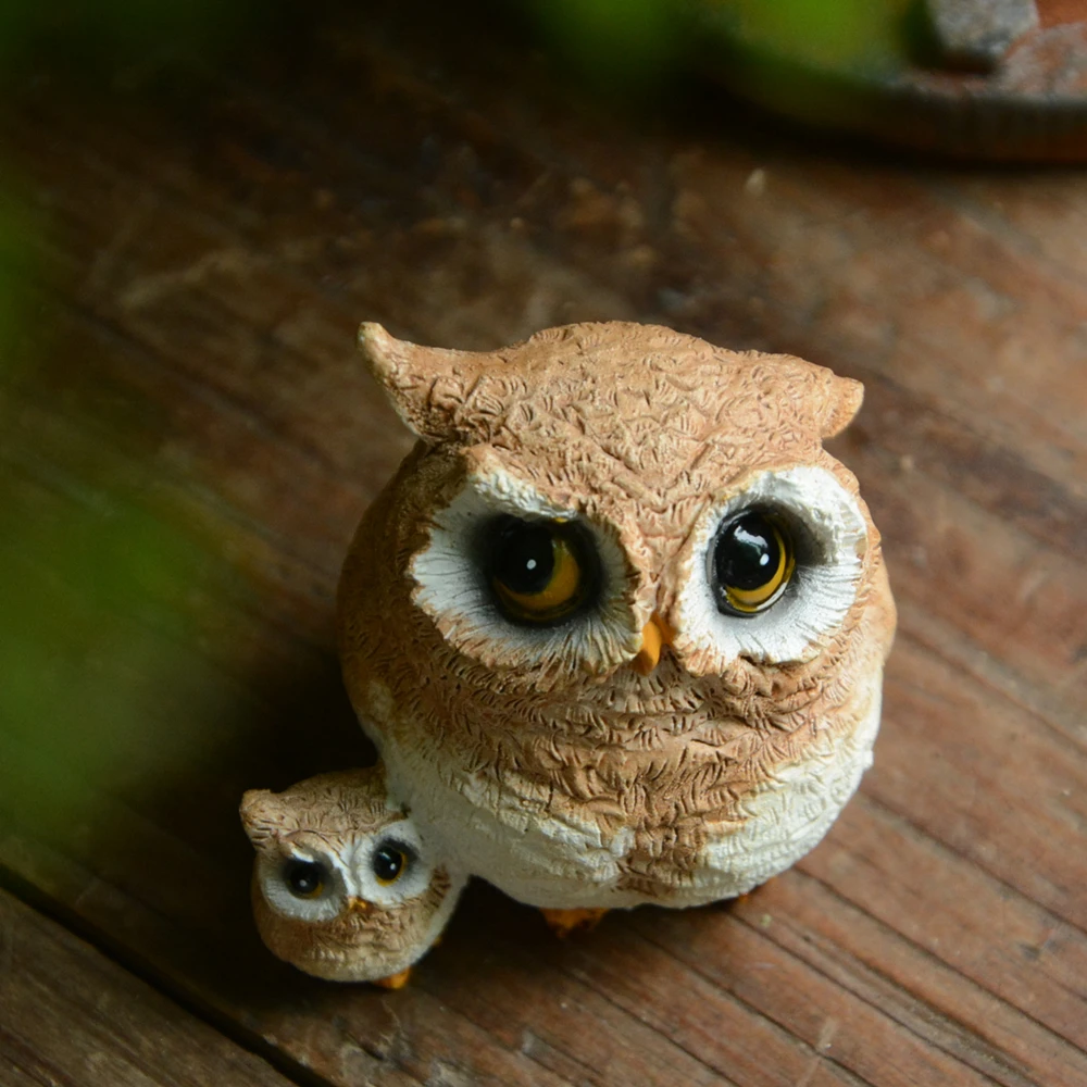 Owl Realistic Animal Figurine Scarecrow Decoration Home Lawn Moss Decor Ornaments Art Sculpture Garden Statue Children Gift