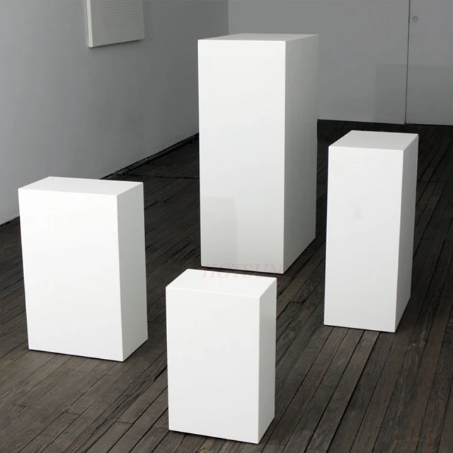 4pcs/set) Wedding Pedestals white mental rectangle  Plinth Stands Square Cylinder Pillars For Wedding Party yudao1253