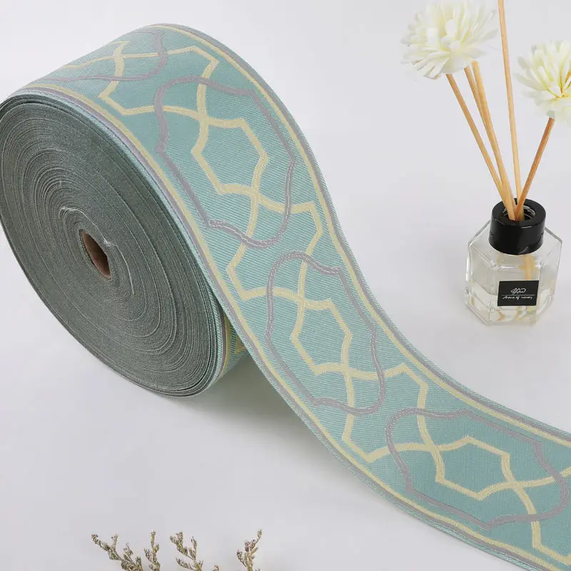 25Yards 9cm Embroidery Lace Woven Jacquard Ribbon Trims Pattern For Curtain Sofa Clothing Straps Accessory DIY Sewing Fabric