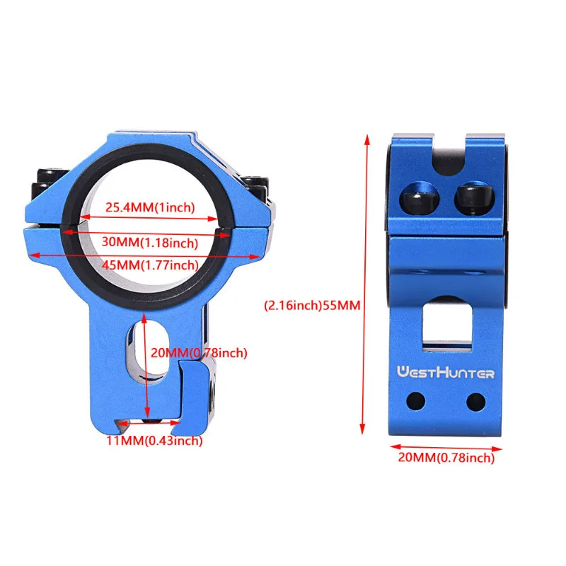 WESTHUNTER High Profile 11mm Dovetail Rail Mount 1inch/25.4mm 30mm Riflescope Ring Hunting Accessories Sight Mount for Shooting