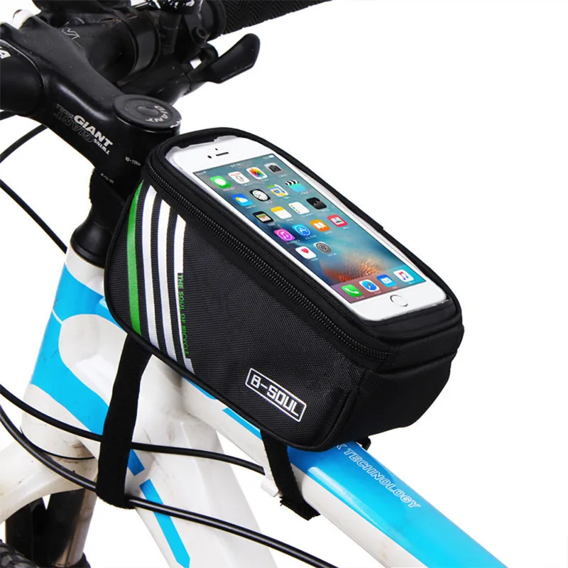 Waterproof Bicycle Pack Nylon Bike Cyling Cell Mobile Phone Bag Case 5.5\'\' 6\'\' Bicycle Panniers Frame Front Tube Bag Accessories