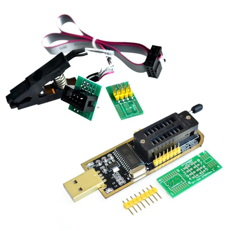 CH341A 24 25 Series EEPROM Flash BIOS USB Programmer Module + SOIC8 SOP8 Test Clip For EEPROM 93CXX / 25CXX / 24CXX