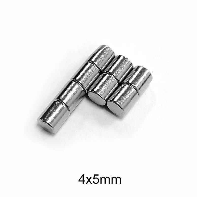 20~1000pcs 4x5 Super Strong Magnet 4mmx5mm Permanent Small Round Magnet 4x5mm Fridge Neodymium Magnet electro magnetics 4*5 mm