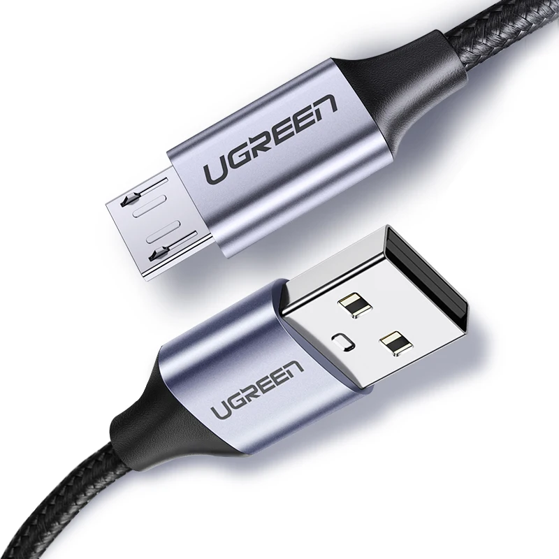 Ugreen Micro USB Cable 2A Nylon Fast Charging USB Type C Cable for Samsung Xiaomi HTC USB Charger Data Cable Mobile Phone Cable