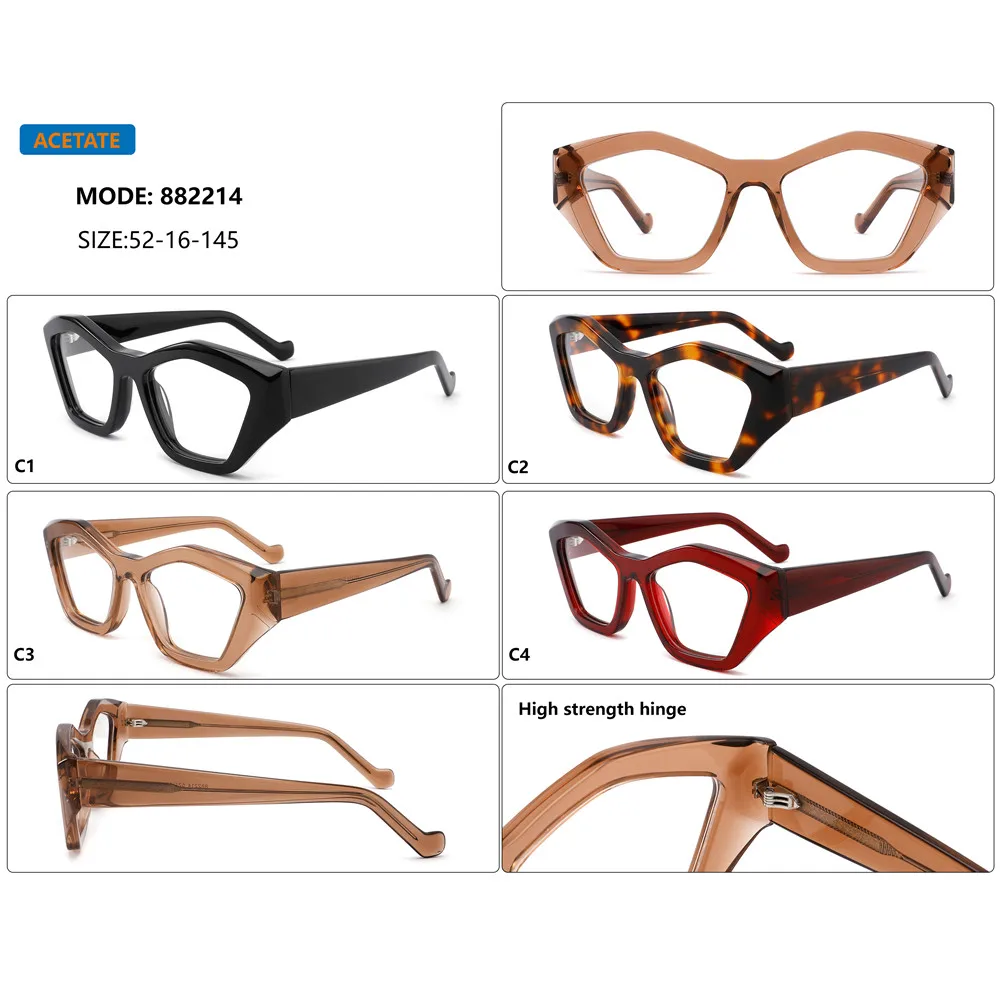 Fashion Full Rim Acetate Eyeglass Frame Vintage Retro Clear Lens Rx able Women Glasses