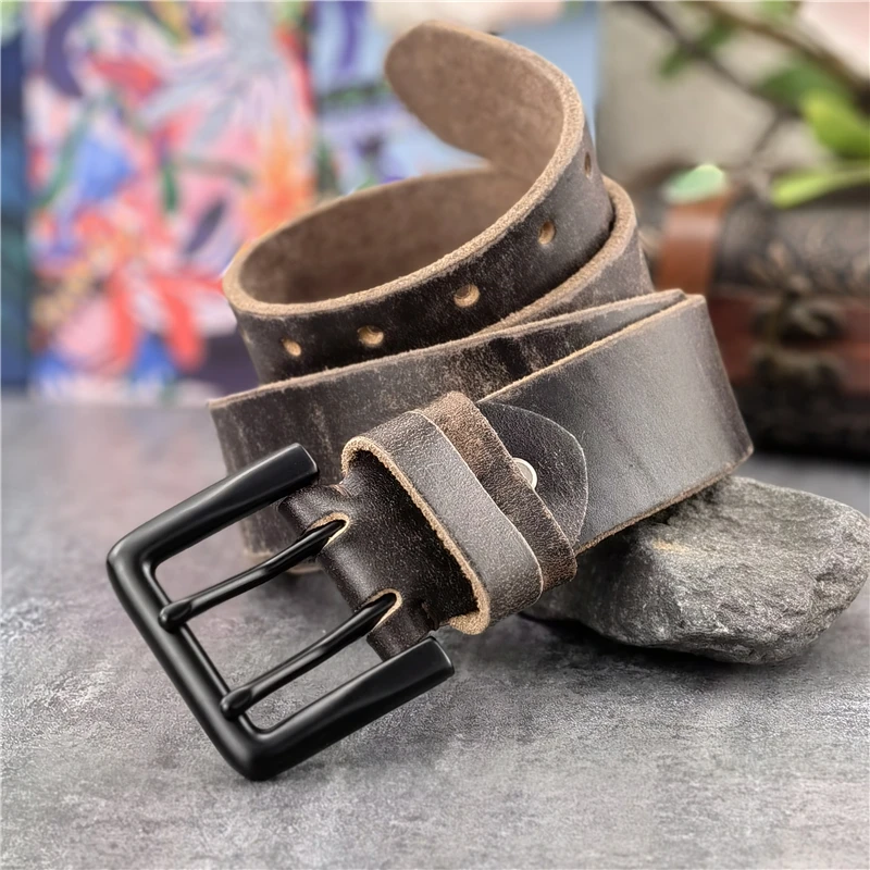 Super Wide 4.3CM Double Pin Belt Buckle 130CM-135CM Long Belt Luxury Thick Leather Belt Men Ceinture Homme Jeans Belt  MBT0018