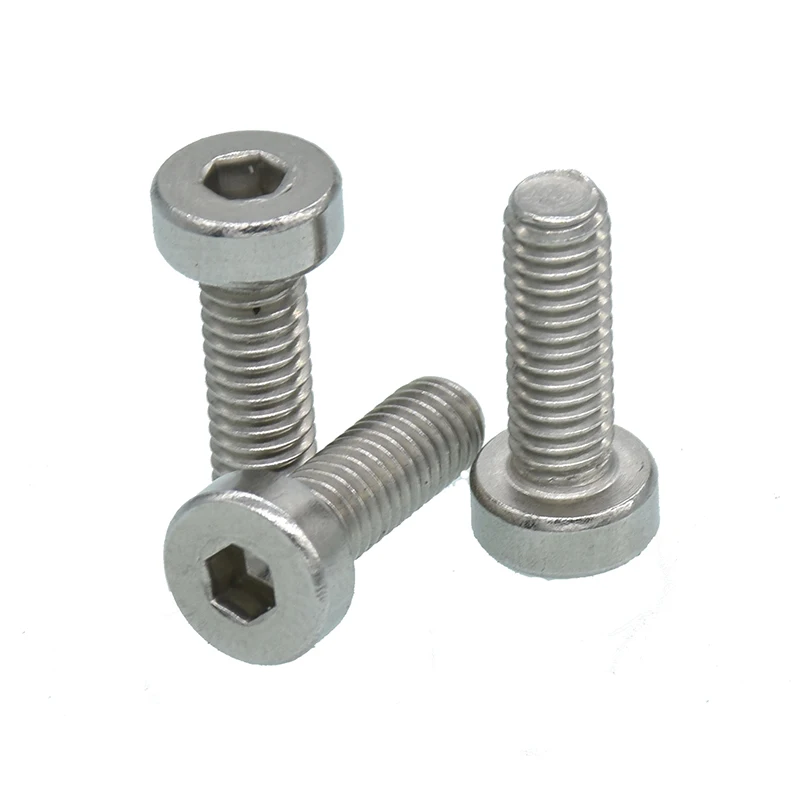 Tornillos de máquina de acero inoxidable 304, M3, M4, M5, M6, M8, M10, DIN7984, enchufe hexagonal, tapa de cabeza delgada, modelo de tornillo de bricolaje automático