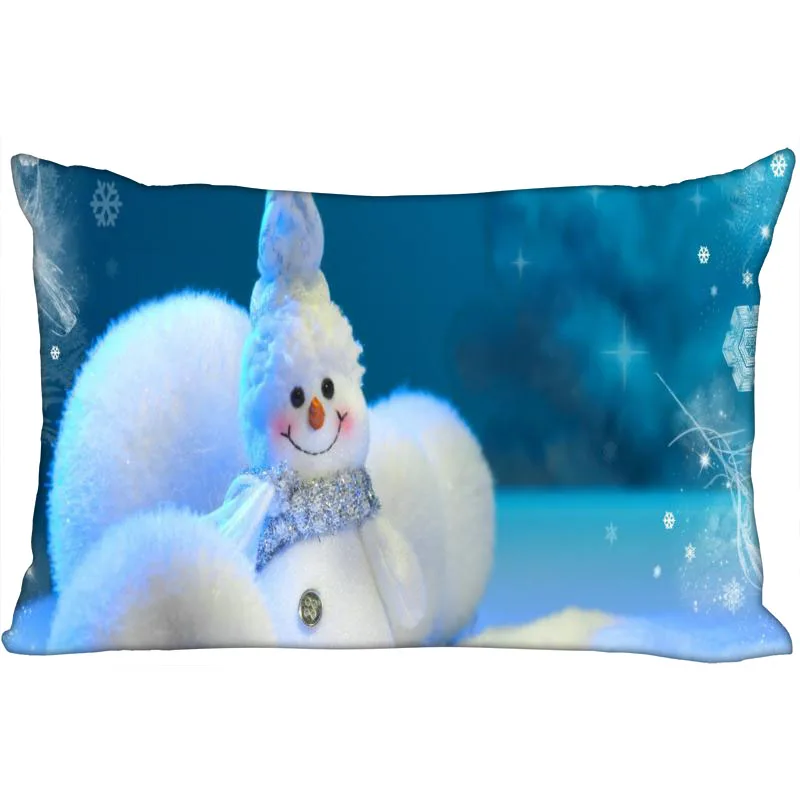 

Cushion Winter Snowman Cover Throw Pillow Case Rectangle Cushion For Sofa/Home/Car Decor Zipper Custom PillowCase