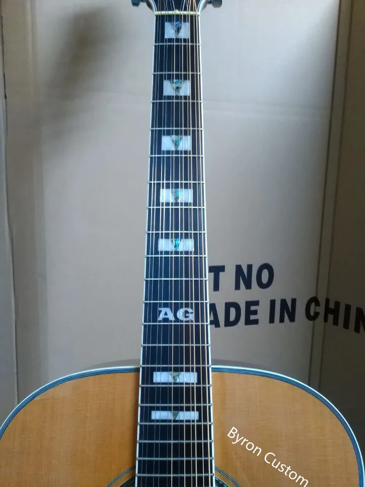 Ebony F512 jumbo electric guitar, 12 strings, solid acoustic guitar, Guild style, free shipping