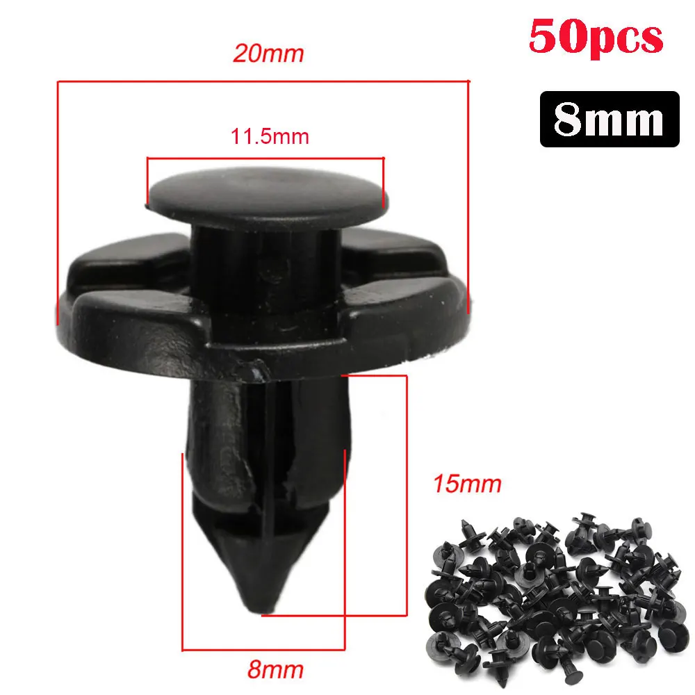 10/25/50 Stuks Auto Bumper Fastener 8 Mm Gat Auto Fastener Clip Klinknagel Retainer Push Motorkap auto Portierbekleding Clip Voor Nissan