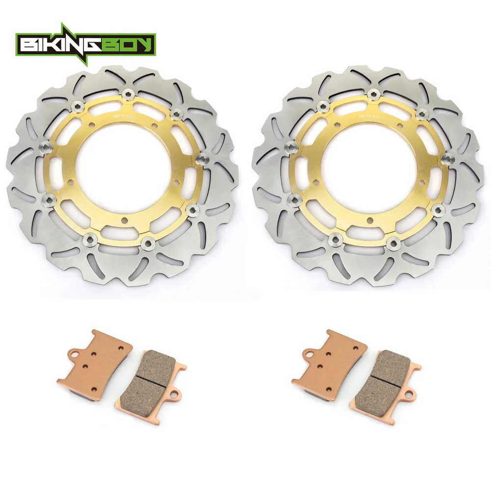 BIKINGBOY Front Brake Discs Disks Rotors Pads For Yamaha YZF R1 2004 2005 2015 2016 2017 2018 FZ1 06-14 07 08 09 10 11 12 13 14