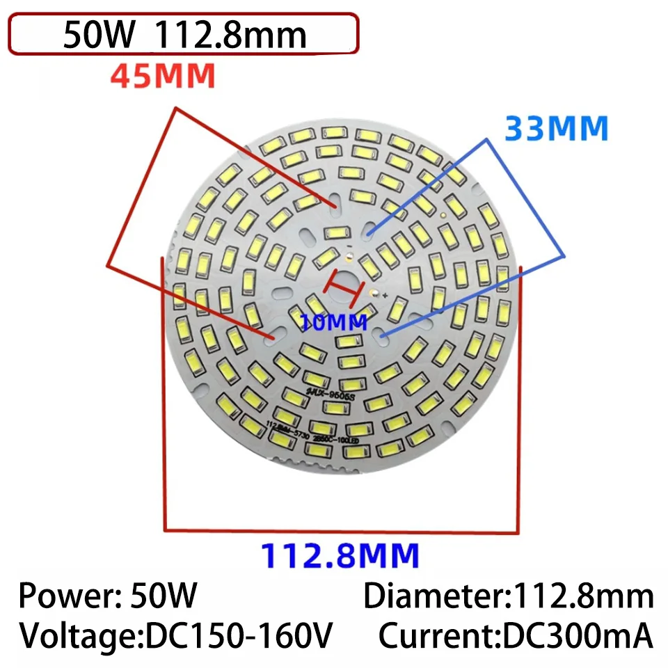 LED SMD5730 50W 112.8mm 145mm Light  Bead Brightness Light Board For DIY LED Bulb LED Downlight LED Spotlight