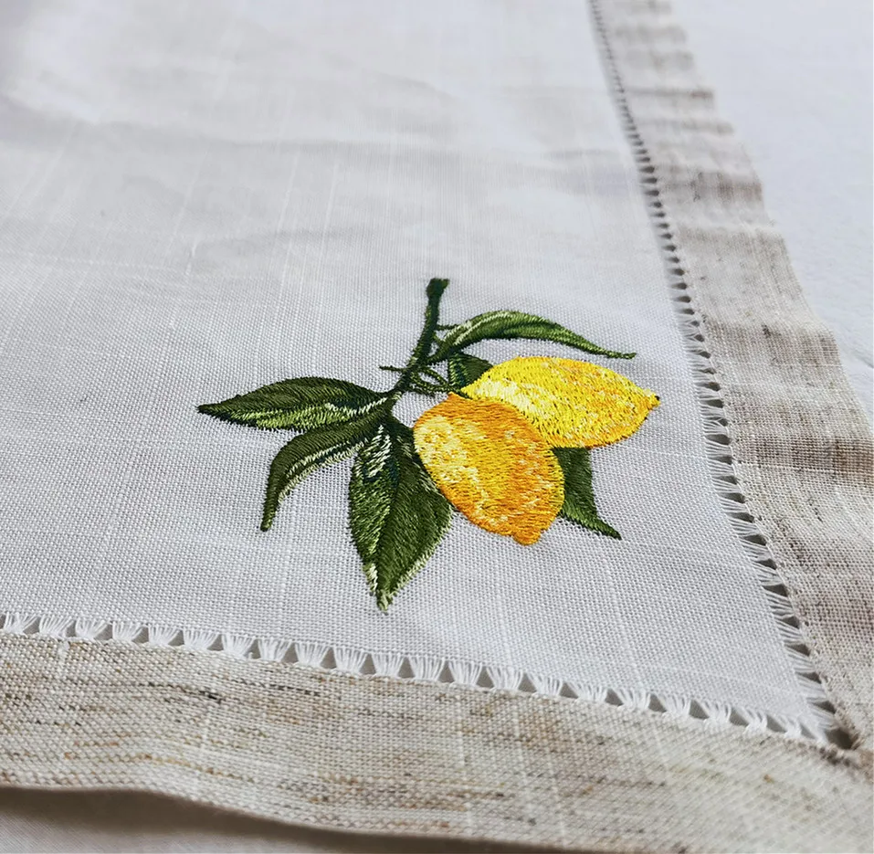 @Lemon Emberoidered Practical & Versatile Napkin, Elegant Look, Table Decoration, Great Gift, Table Linen