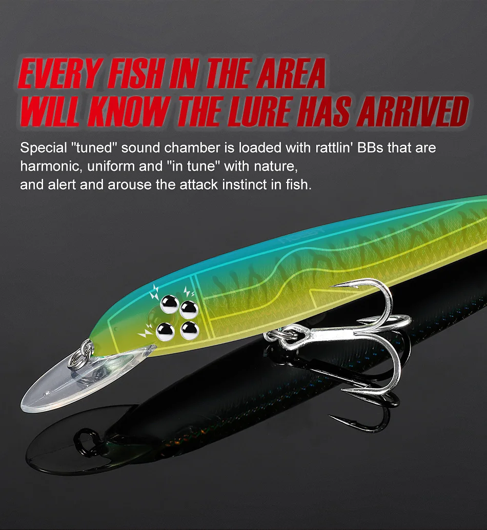 NOEBY Tieftauchender Trolling-Minnow-Köder 180mm 48g Big Game Boot Salzwasser Harter Köder Thunfisch-Angeln – Detail 7